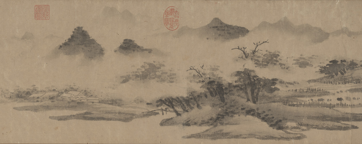 图片[1]-Picture scroll of Shen Zhou’s Western Mountain Rain View-China Archive